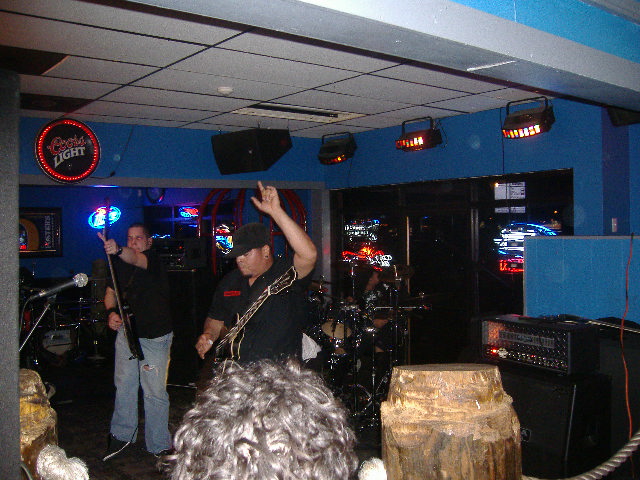 From left to right is Chris Vargas on bass, Rob Beltran on guitar, and back on drums is J.R. Pereira.